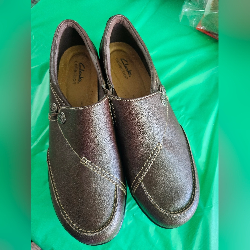 Clarks Collection Shoes Women's 11M Ashland Lane Q Slip-On Loafers Leather Brown